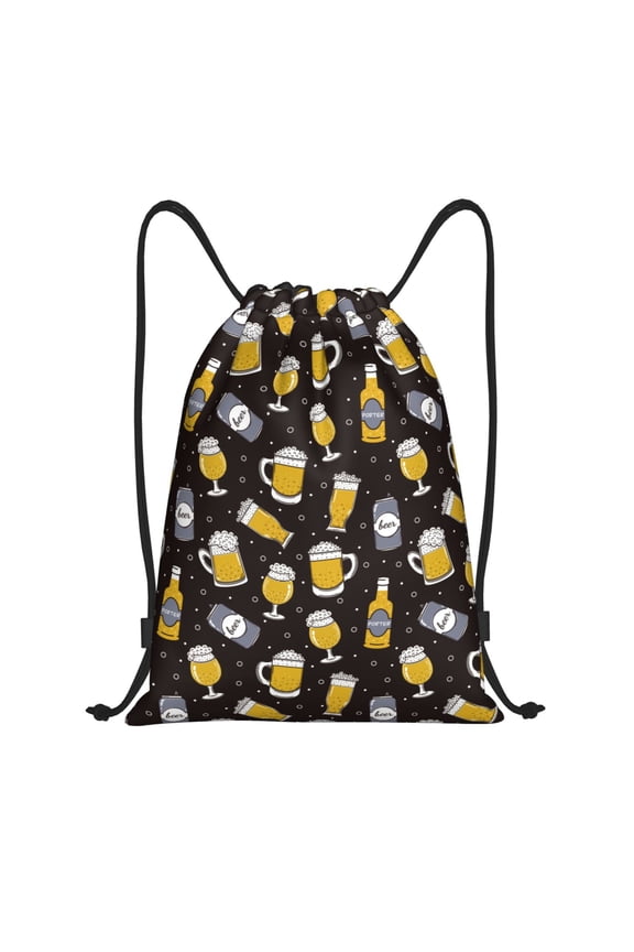 Beer In A Bottle Print Drawstring Backpack Drawstring Bags,Draw String Back Bag Drawstring Bags for Sports,Gym,Travel,Swimming,Beach
