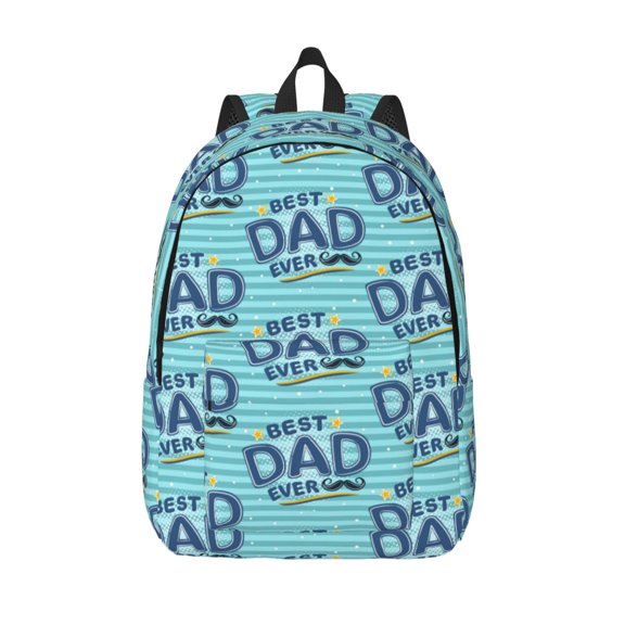 Kuqiui Best Dad Ever Print Canvas Travel Laptop Backpack for Men Women,Business Work Rucksack College School Computer Bag Fits 15.6 Inch Notebook