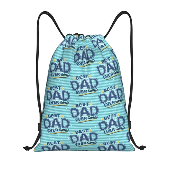 Kuqiui Best Dad Ever Print Drawstring Backpack Drawstring Bags,Draw String Back Bag Drawstring Bags for Sports,Gym,Travel,Swimming,Beach