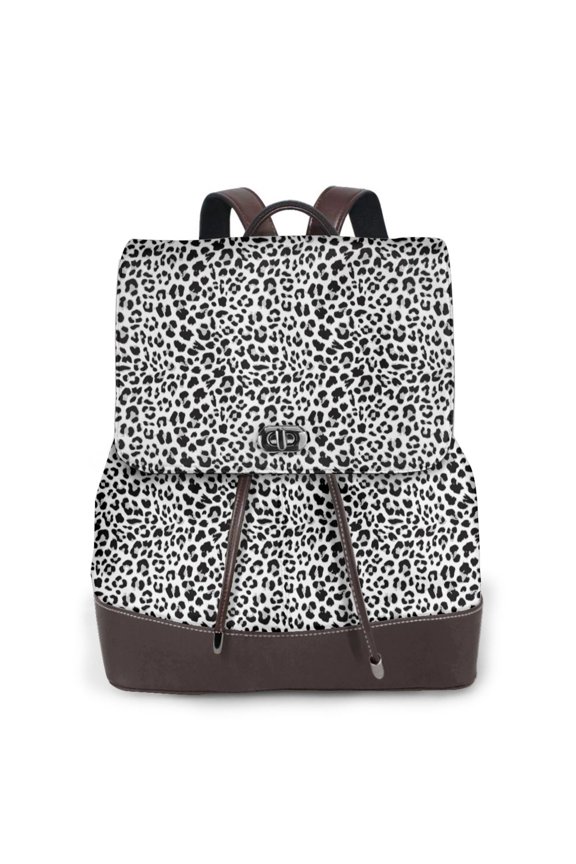 Black Leopard Print Leather Backpack Purse For Women Fashion Ladies Vintage Bags Casual College Travel Backpacks bag