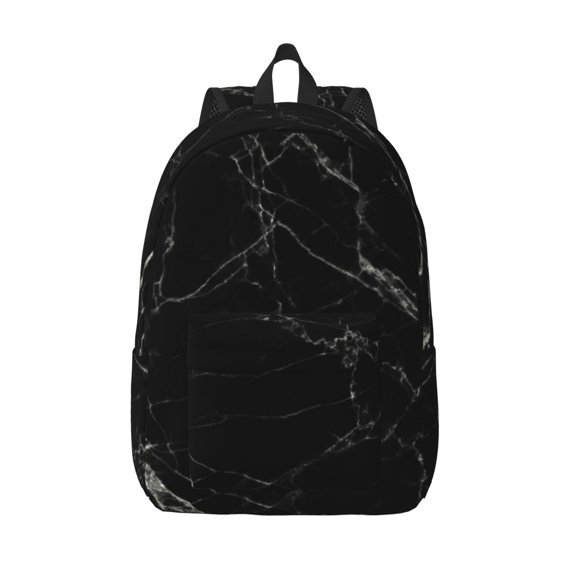 Kuqiui Black Marble Texture Abstract Print Canvas Travel Laptop Backpack for Men Women,Business Work Rucksack College School Computer Bag Fits 15.6 Inch Notebook
