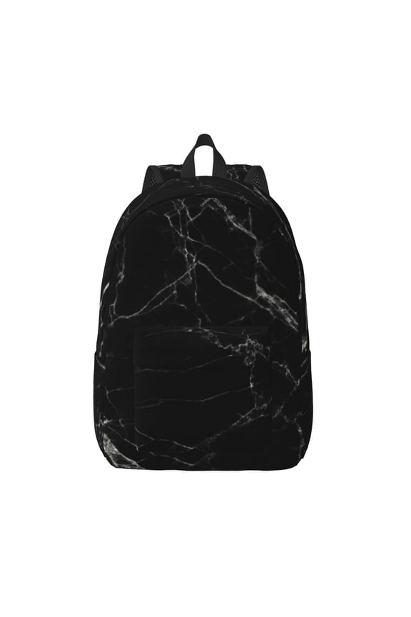Black Marble Texture Abstract Print Canvas Travel Laptop Backpack for Men Women,Business Work Rucksack College School Computer Bag Fits 15.6 Inch Notebook