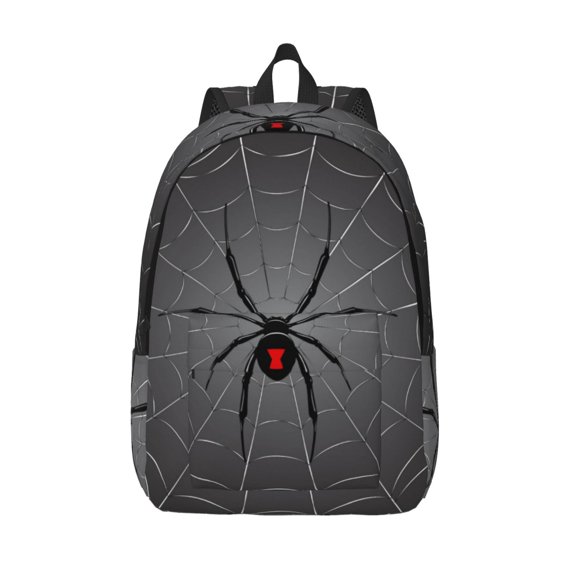 Kuqiui Black Spider On Web Print Canvas Travel Laptop Backpack for Men Women,Business Work Rucksack College School Computer Bag Fits 15.6 Inch Notebook