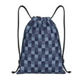 thumbnail image 1 of Kuqiui Blue Gingham Buffalo Check Print Drawstring Backpack Drawstring Bags,Draw String Back Bag Drawstring Bags for Sports,Gym,Travel,Swimming,Beach, 1 of 8