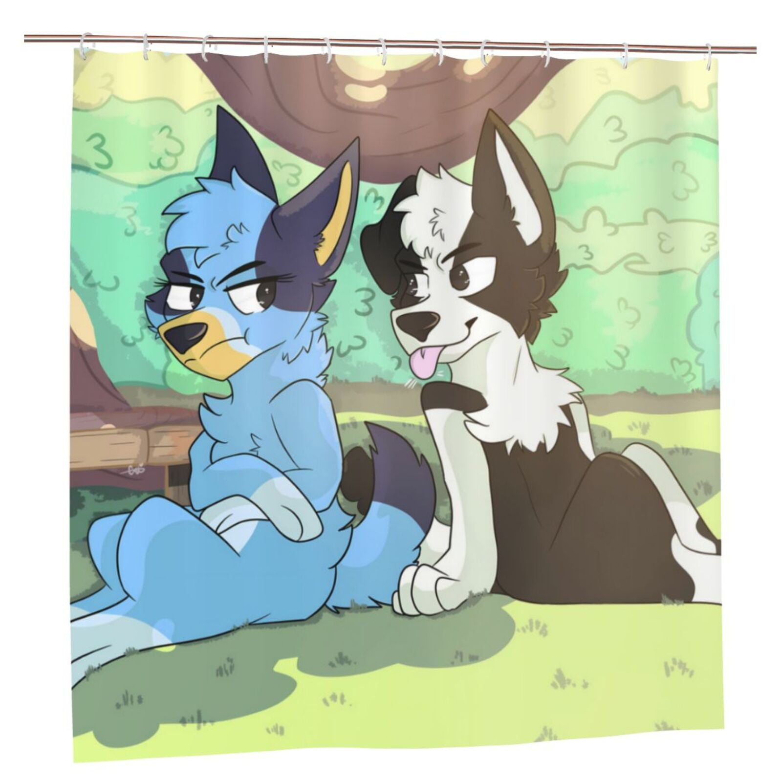 Kuqiui Bluey Print Shower Curtain,Simple Sun Modern Machine Washable ...