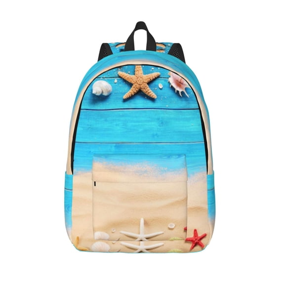 Kuqiui Boards and Beach Print Canvas Travel Laptop Backpack for Men Women,Business Work Rucksack College School Computer Bag Fits 15.6 Inch Notebook