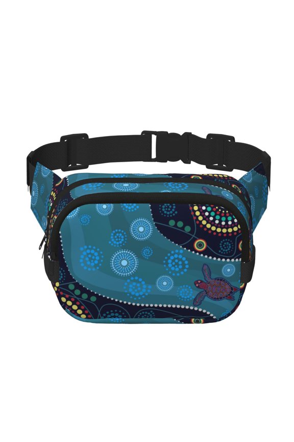 Bohemian Turtle Print Fanny Packs for Women Cross Body Waist Bag Fashionable Fanny Pack Designer Workout Hiking Waist Pack Running Travel Gym