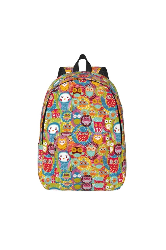 Boho Cute Owls Print Canvas Travel Laptop Backpack for Men Women,Business Work Rucksack College School Computer Bag Fits 15.6 Inch Notebook