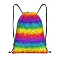 thumbnail image 1 of Kuqiui Bright Rainbow Print Drawstring Backpack Drawstring Bags,Draw String Back Bag Drawstring Bags for Sports,Gym,Travel,Swimming,Beach, 1 of 7