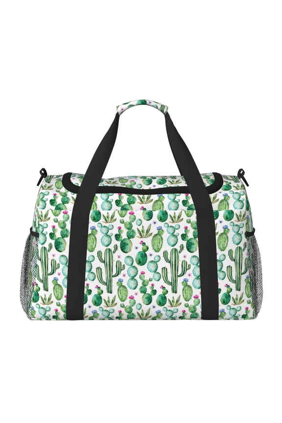 Cactus Plants1 Print Foldable Travel Duffel Bag Tote Carry on Luggage Bag Personal item Sports Gym Bag Water Resistant Weekender Overnight Bags for Women and Men