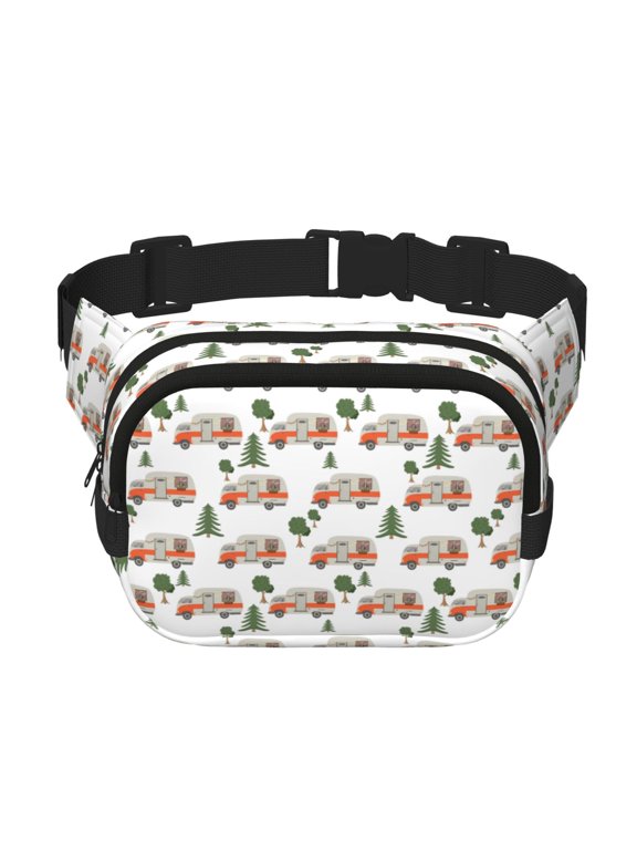 Camp Van Print Fanny Packs for Women Cross Body Waist Bag Fashionable Fanny Pack Designer Workout Hiking Waist Pack Running Travel Gym