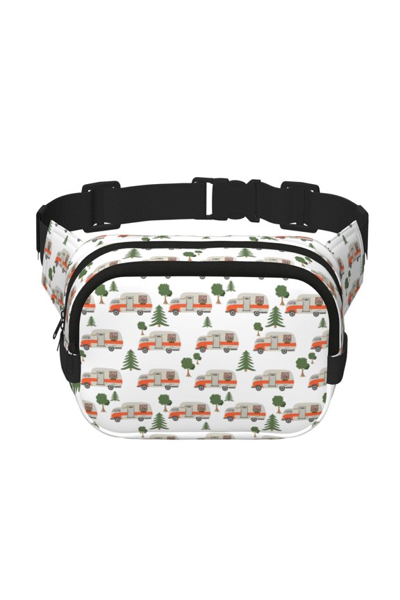 Camp Van Print Fanny Packs for Women Cross Body Waist Bag Fashionable Fanny Pack Designer Workout Hiking Waist Pack Running Travel Gym