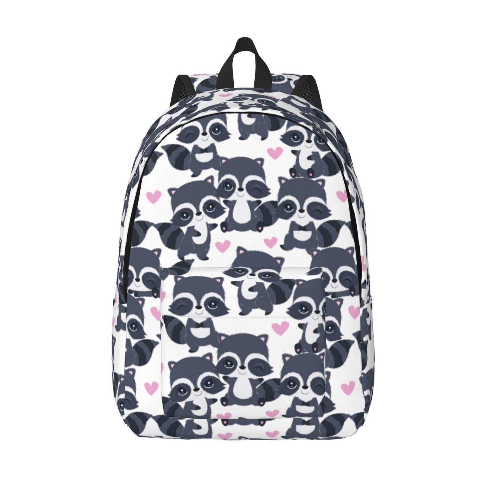 Cute Racoon Backpack Kuqiui Cartoon Raccoon Print Canvas Travel Laptop Backpack for Men ...