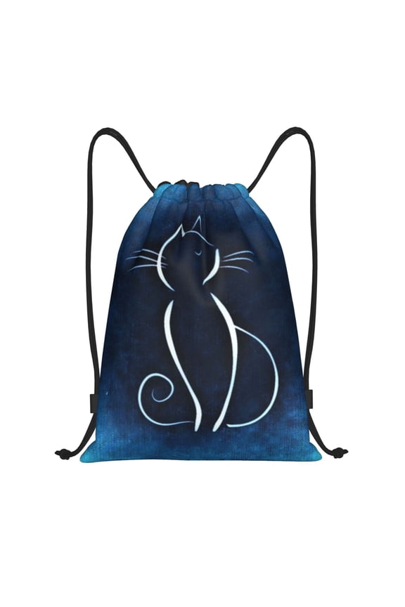 Cat Sketch Print Drawstring Backpack Drawstring Bags,Draw String Back Bag Drawstring Bags for Sports,Gym,Travel,Swimming,Beach