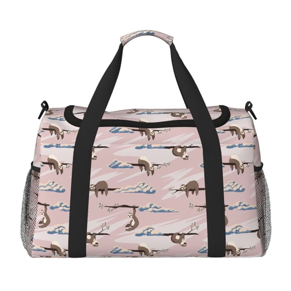 Kuqiui Cloud Sloth Print Foldable Travel Duffel Bag Tote Carry on Luggage Bag Personal item Sports Gym Bag Water Resistant Weekender Overnight Bags for Women and Men
