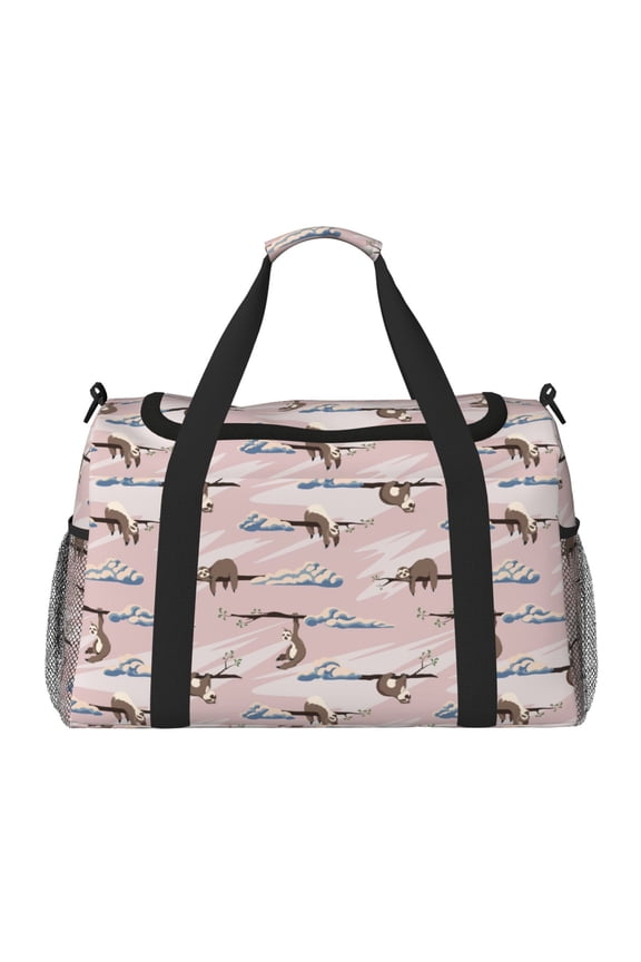 Cloud Sloth Print Foldable Travel Duffel Bag Tote Carry on Luggage Bag Personal item Sports Gym Bag Water Resistant Weekender Overnight Bags for Women and Men