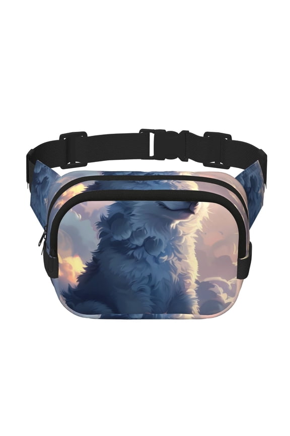 Cloud Wolf Print Fanny Packs for Women Cross Body Waist Bag Fashionable Fanny Pack Designer Workout Hiking Waist Pack Running Travel Gym