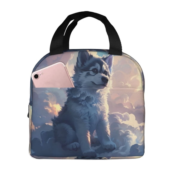 Kuqiui Cloud Wolf Print Lunch Bag Lunch Box for Women & Men,Large Capacity Insulated Lunch Bag for Adult,Leakproof Reusable Lunch Tote Bags for Work/Office/Travel/Picnic