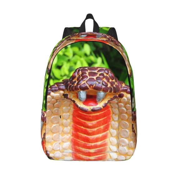 Kuqiui Cobra Snake Print Canvas Travel Laptop Backpack for Men Women,Business Work Rucksack College School Computer Bag Fits 15.6 Inch Notebook
