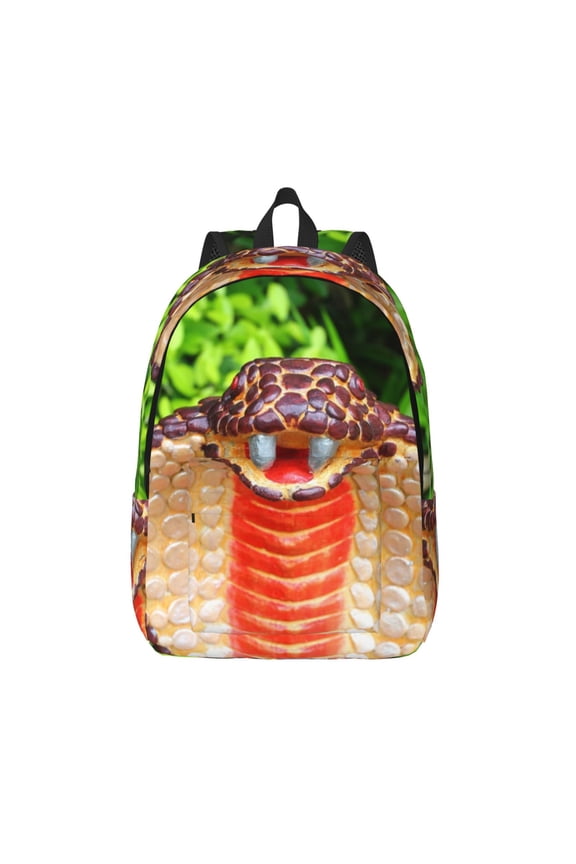 Cobra Snake Print Canvas Travel Laptop Backpack for Men Women,Business Work Rucksack College School Computer Bag Fits 15.6 Inch Notebook