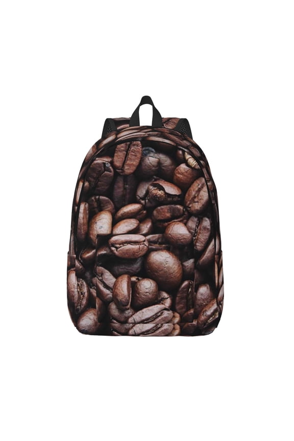 Coffee Bean Print Canvas Travel Laptop Backpack for Men Women,Business Work Rucksack College School Computer Bag Fits 15.6 Inch Notebook