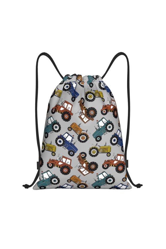 Color Tractor Print Drawstring Backpack Drawstring Bags,Draw String Back Bag Drawstring Bags for Sports,Gym,Travel,Swimming,Beach