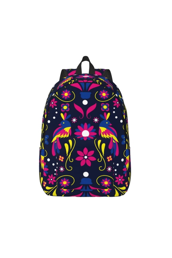 Colorful Mexican Print Canvas Travel Laptop Backpack for Men Women,Business Work Rucksack College School Computer Bag Fits 15.6 Inch Notebook