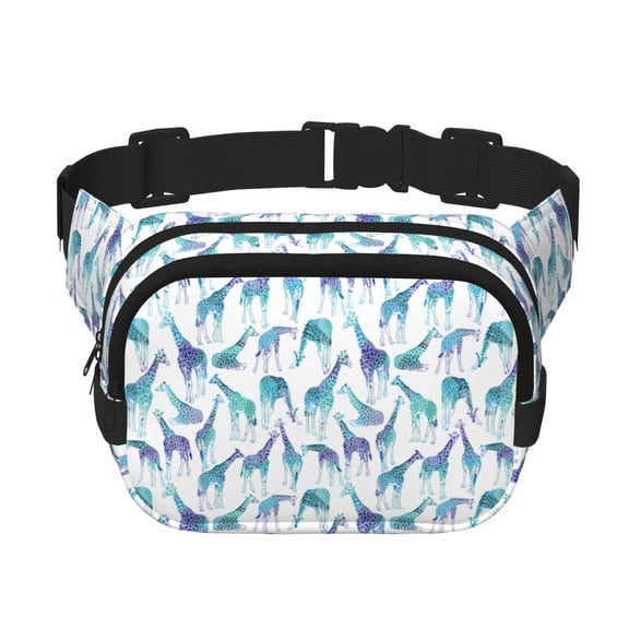 Kuqiui Cool Giraffe Print Fanny Packs for Women Cross Body Waist Bag Fashionable Fanny Pack Designer Workout Hiking Waist Pack Running Travel Gym