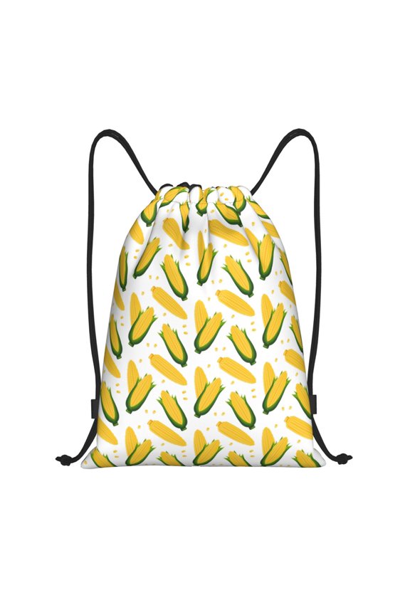 Corn On The Cob Print Drawstring Backpack Drawstring Bags,Draw String Back Bag Drawstring Bags for Sports,Gym,Travel,Swimming,Beach