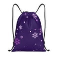 thumbnail image 1 of Kuqiui Crystal Purple Snowflake Print Drawstring Backpack Drawstring Bags,Draw String Back Bag Drawstring Bags for Sports,Gym,Travel,Swimming,Beach, 1 of 8