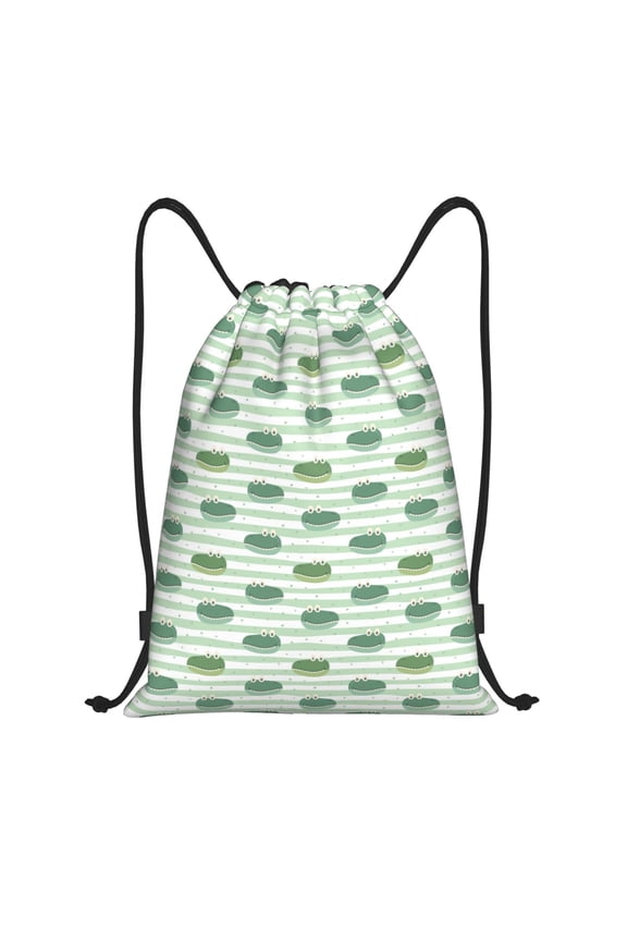 Cute Crocodile Print Drawstring Backpack Drawstring Bags,Draw String Back Bag Drawstring Bags for Sports,Gym,Travel,Swimming,Beach