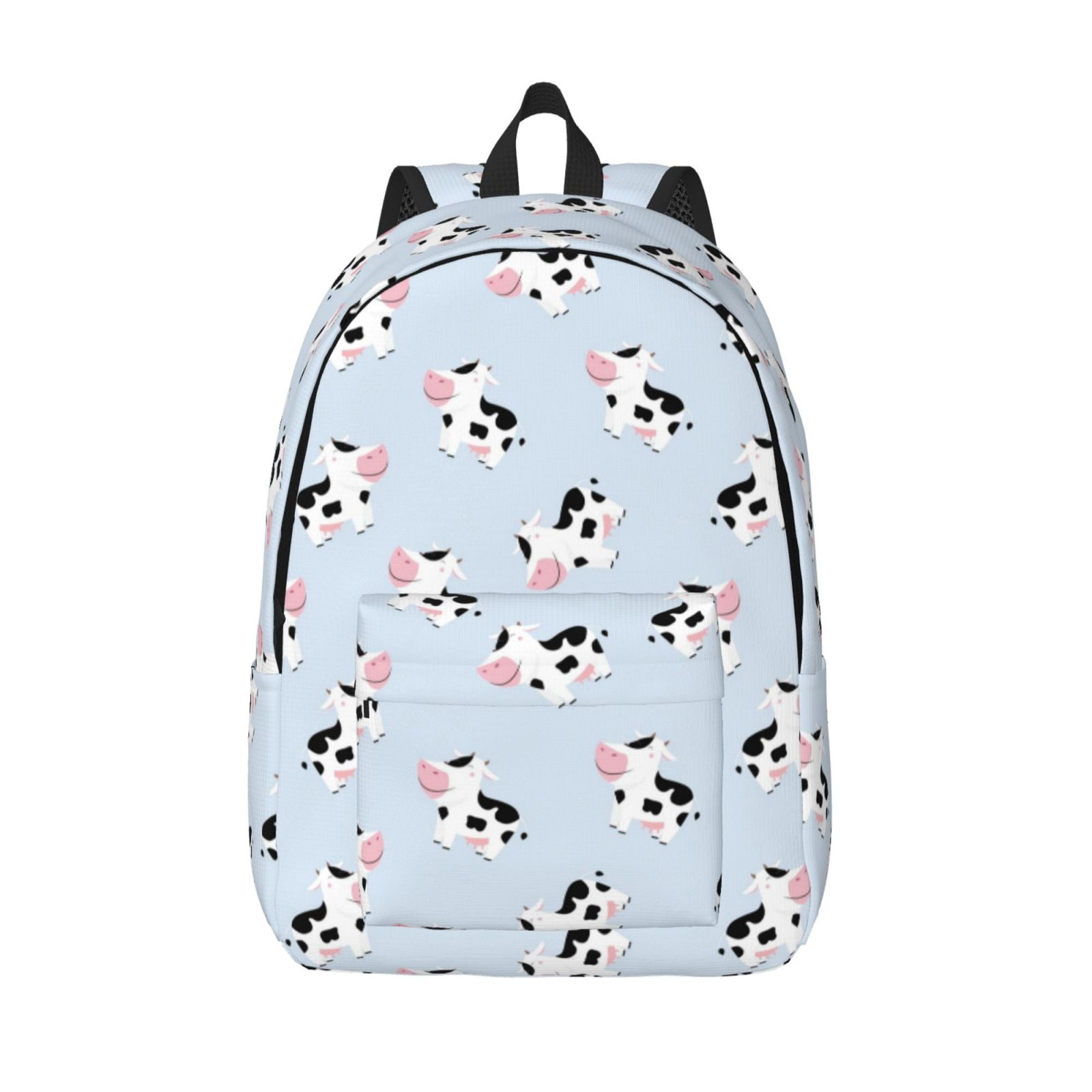 Kuqiui Cute Farm Cow Print Canvas Travel Laptop Backpack for Men Women,Business Work Rucksack College School Computer Bag Fits 15.6 Inch Notebook
