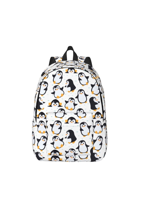 Cute Penguins Print Canvas Travel Laptop Backpack for Men Women,Business Work Rucksack College School Computer Bag Fits 15.6 Inch Notebook