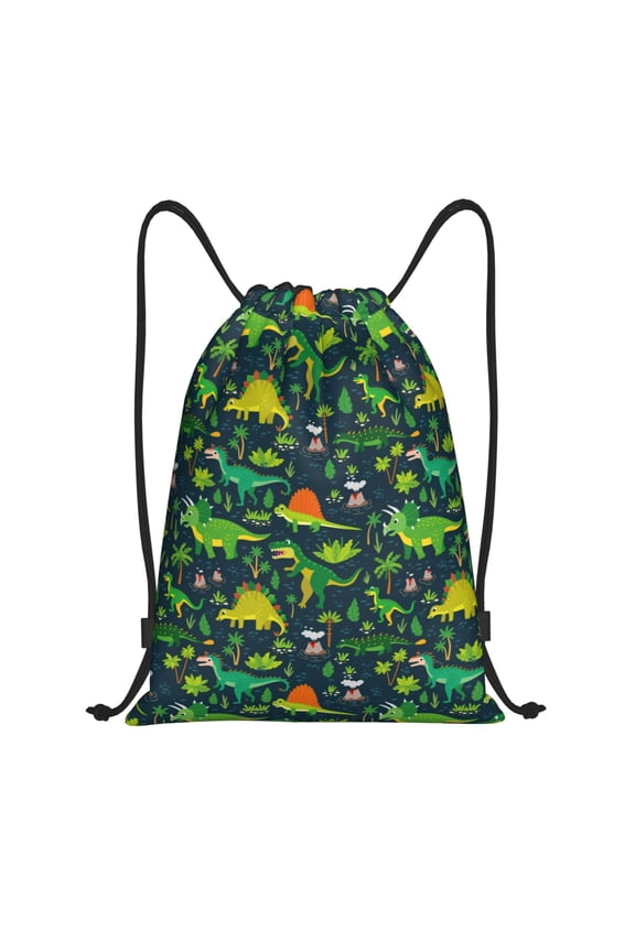 Dinosaurs Print Drawstring Backpack Drawstring Bags,Draw String Back Bag Drawstring Bags for Sports,Gym,Travel,Swimming,Beach