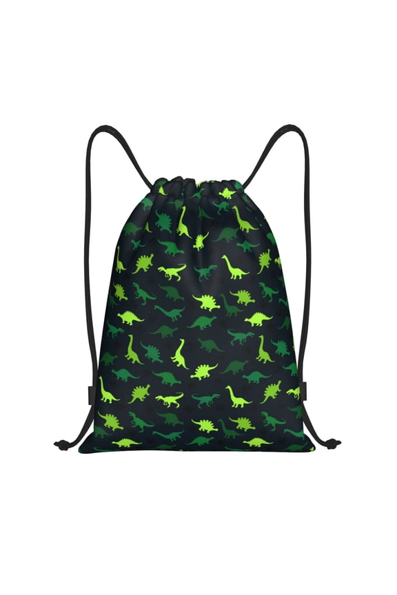 Dinosaurs Print Drawstring Backpack Drawstring Bags,Draw String Back Bag Drawstring Bags for Sports,Gym,Travel,Swimming,Beach