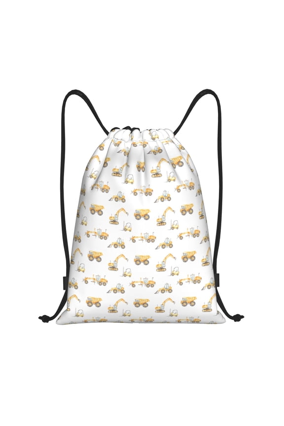 Dump Truck Print Drawstring Backpack Drawstring Bags,Draw String Back Bag Drawstring Bags for Sports,Gym,Travel,Swimming,Beach
