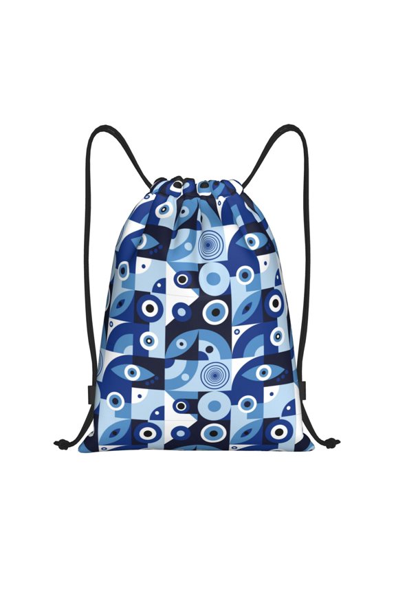 Evil Eye Print Drawstring Backpack Drawstring Bags,Draw String Back Bag Drawstring Bags for Sports,Gym,Travel,Swimming,Beach