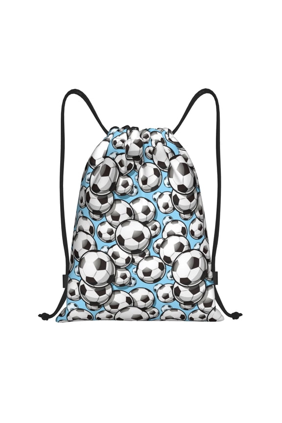 Football Soccer Ball Print Drawstring Backpack Drawstring Bags,Draw String Back Bag Drawstring Bags for Sports,Gym,Travel,Swimming,Beach