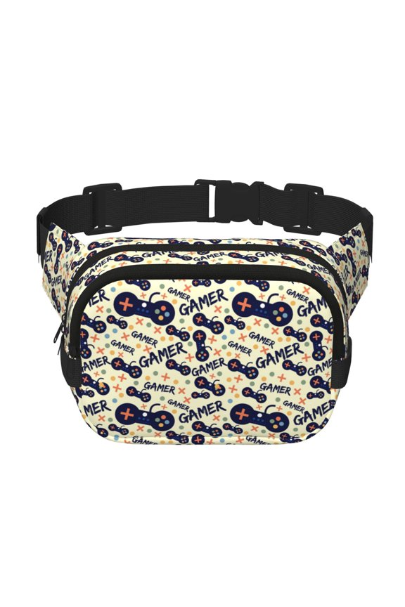 Game Controller Print Fanny Packs for Women Cross Body Waist Bag Fashionable Fanny Pack Designer Workout Hiking Waist Pack Running Travel Gym