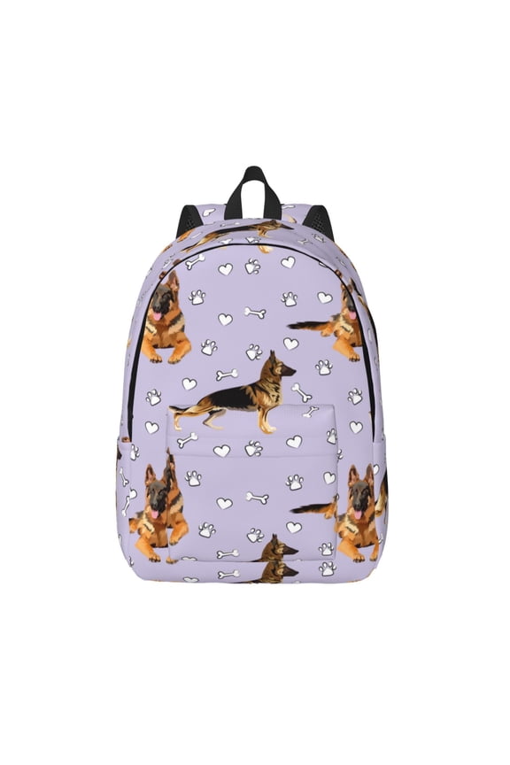 German Shepherd Dog Print Canvas Travel Laptop Backpack for Men Women,Business Work Rucksack College School Computer Bag Fits 15.6 Inch Notebook