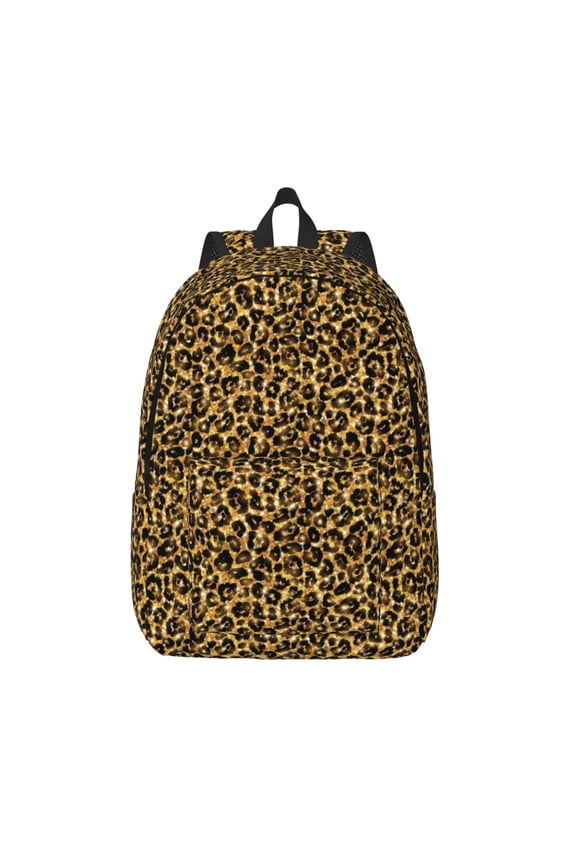 Gold Glitter Leopard Print Canvas Travel Laptop Backpack for Men Women,Business Work Rucksack College School Computer Bag Fits 15.6 Inch Notebook