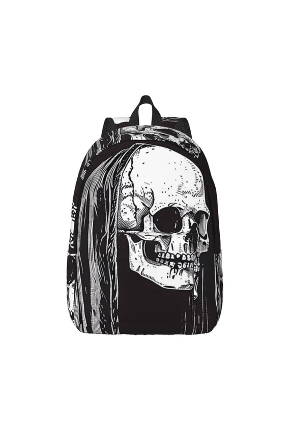 Gothic Skull Drape Print Canvas Travel Laptop Backpack for Men Women,Business Work Rucksack College School Computer Bag Fits 15.6 Inch Notebook