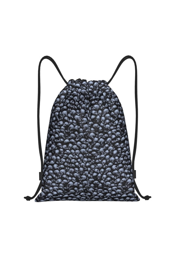 Gothic Skull Print Drawstring Backpack Drawstring Bags,Draw String Back Bag Drawstring Bags for Sports,Gym,Travel,Swimming,Beach