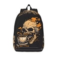 thumbnail image 1 of Kuqiui Grim Coffee Skull Print Canvas Travel Laptop Backpack for Men Women,Business Work Rucksack College School Computer Bag Fits 15.6 Inch Notebook, 1 of 6