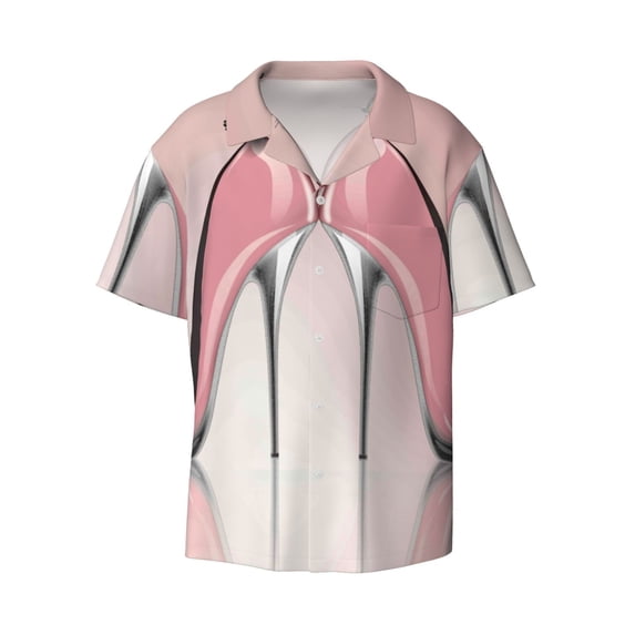 Kuqiui High Heel Shoes Butterfly Print Men's Button Down Shirts Short Sleeve Casual Shirts Hawaiian Shirts Vacation Wedding Shirts with Pocket-X-Large