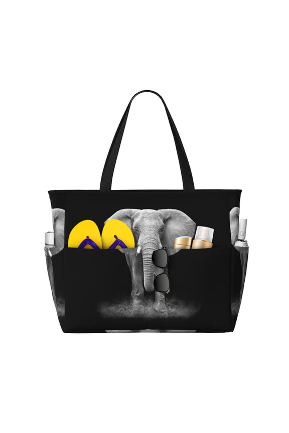 Indian Elephant Print Beach Pool Bags Tote for Women Ladies Large Gym Tote Carry On Bag for Weekender Travel Waterproof