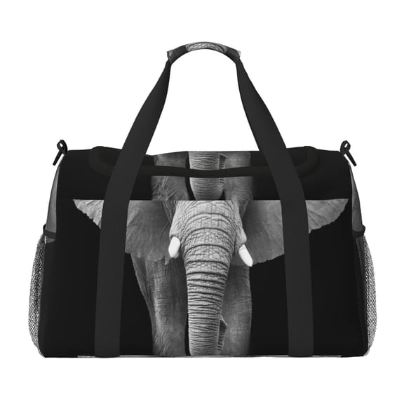 Kuqiui Indian Elephant Print Foldable Travel Duffel Bag Tote Carry on Luggage Bag Personal item Sports Gym Bag Water Resistant Weekender Overnight Bags for Women and Men