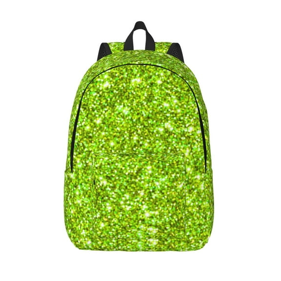 Kuqiui Lime green glitter Print Canvas Travel Laptop Backpack for Men Women,Business Work Rucksack College School Computer Bag Fits 15.6 Inch Notebook