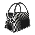 thumbnail image 1 of Kuqiui Lunch Bag for Women/Men,Waterproof Reusable Portable Lunch Tote,Lunch Box Bag.Thermal Cooler Bag Ideal for Work/Party/Travel/Picnic (3d Black and White Checkerboard Tunnel ), 1 of 8