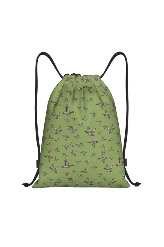 Mallard Duck Print Drawstring Backpack Drawstring Bags,Draw String Back Bag Drawstring Bags for Sports,Gym,Travel,Swimming,Beach